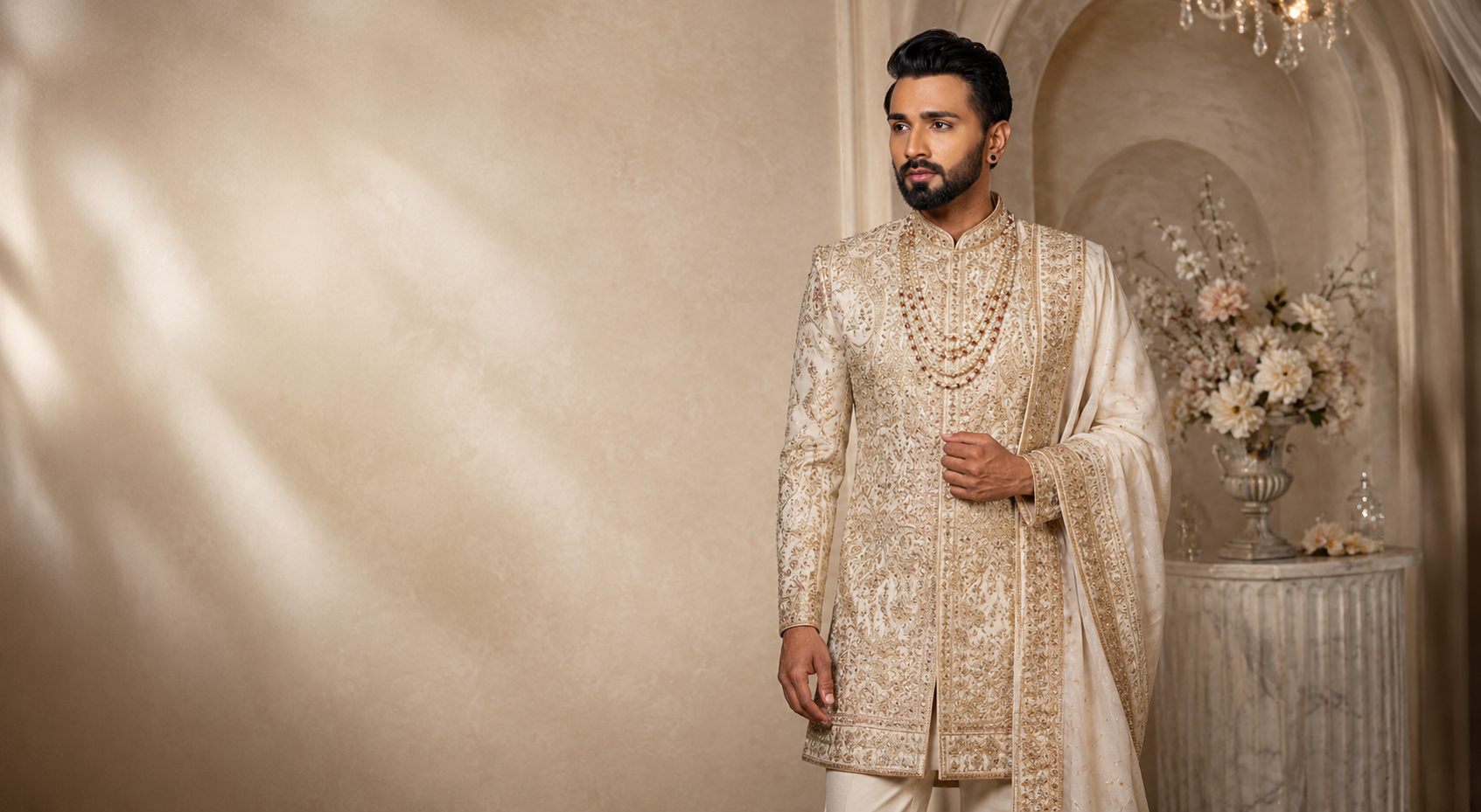 Embroidered Sherwani For Groom